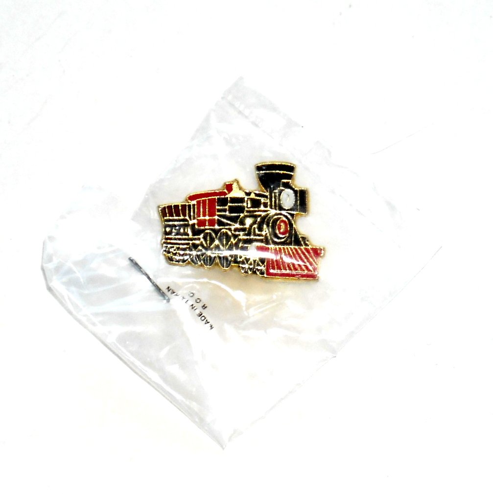 Train Steam Locomotive Brass Color Tie Tac Pin