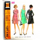 Misses Dress Three Versions Size 14 Vintage 1968 McCall's Sewing Pattern 9381