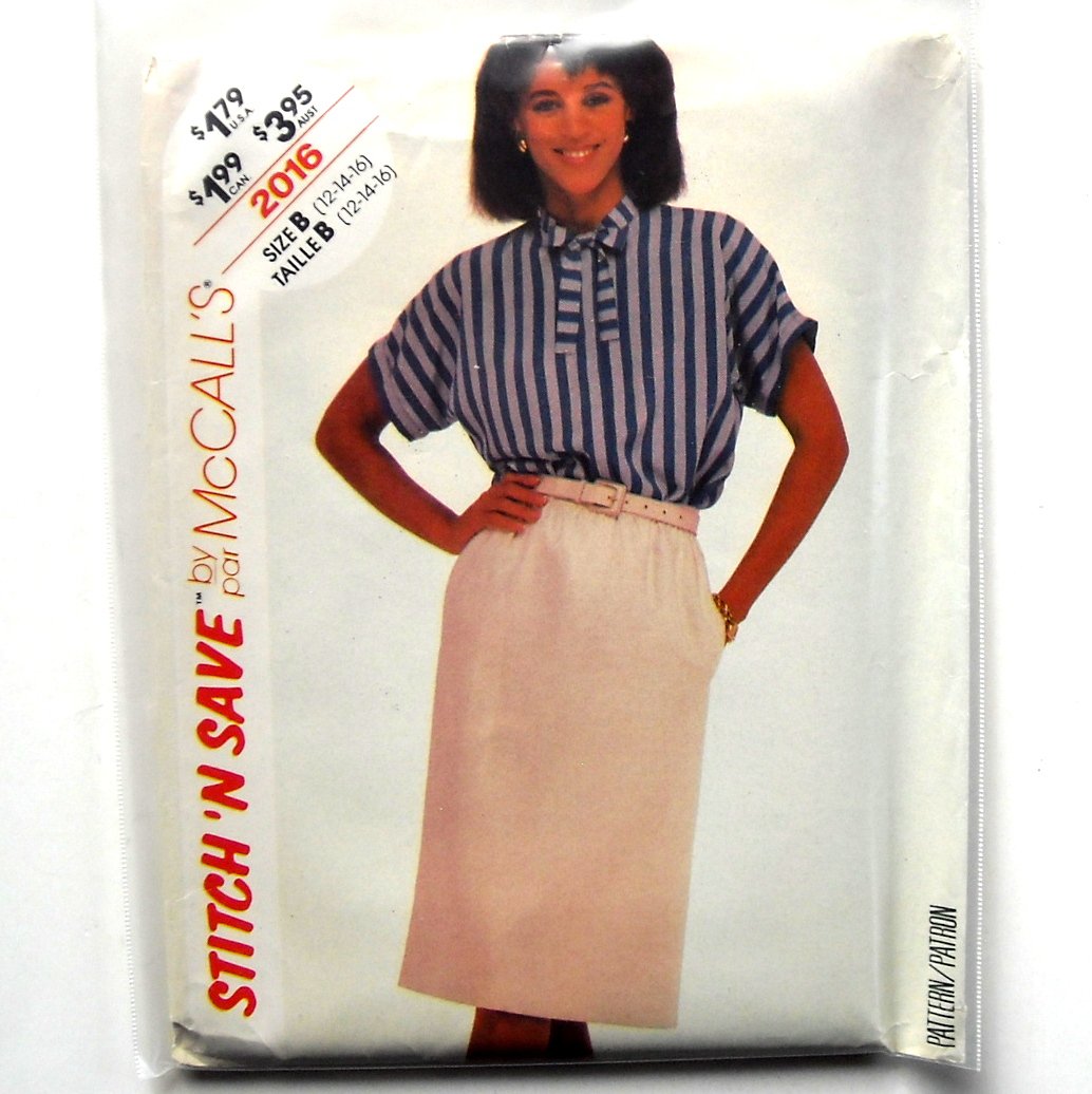 Blouse & Skirt 12 14 16 Vintage Stitch 'N Save McCall's Sewing Pattern 2016