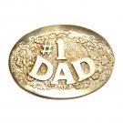 Number One Dad Fathers Day Vintage ADM Solid Brass Belt Buckle Number One Dad Fathers Day Vintage ADM Solid Brass Belt Buckle