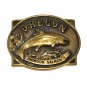 Oregon Salmon Heritage Solid Brass Vintage 1978 Belt Buckle