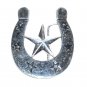 Horseshoe Texas Star Silver Color 3D Belt Buckle
