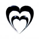 Black White Hearts Belt Buckle