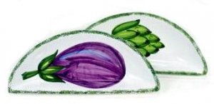 Handpainted Ceramic Pastiera 2 Pc. Set from Italy