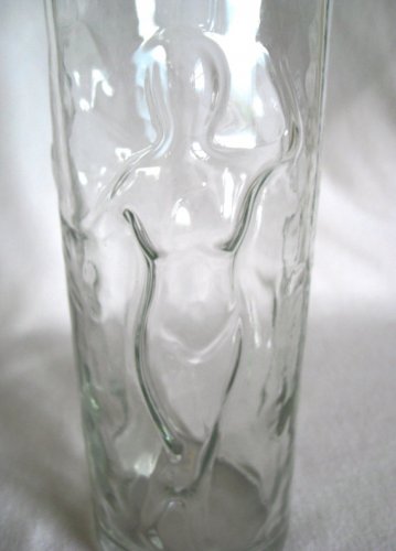 Libby Libbey La Femme Clear Glass Vase Female Nudes Muses Goddesses