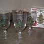 Spode CHRISTMAS TREE Pedestal Goblets -Set of 4 with Original Box