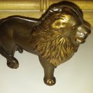 Vintage 2-Piece Cast Iron Metal Animal Lion Coin/Penny Bank Carnival Piggy Small