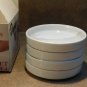 Dean Jacobs Bread Dipping Saucers Dishes Boxed Set Of 4 White Porcelain Open Box