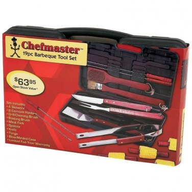 Chefmaster 19 Pc Barbeque Tool Set BBQ Brand New