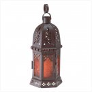 AMBER GLASS MOROCCAN LANTERN   33145