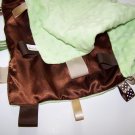 Beautiful green and brown minky ribbon lovie