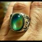 Unique Scroll Man or Ladies Sterling Silver Mood Ring Fast Vivid Color Changes!