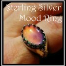 Color Changing Sterling Silver Mood Ring Unusual Prong Design