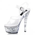 Liquid-Infused 6" Platform Sandal W/Floating Multi-Colored Gltrs        000750F-KISS208-10 WS