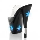 Mid-Platform Kiss 6" Stiletto Heel Platform Slide W/"Star" Lights    000769F-KISS201LT4 WS