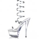Kiss - Mid-Platform Kiss 6" Stiletto Heel Platform Sandal W/Spring Leg Wrap   000702F-KISS291 WS