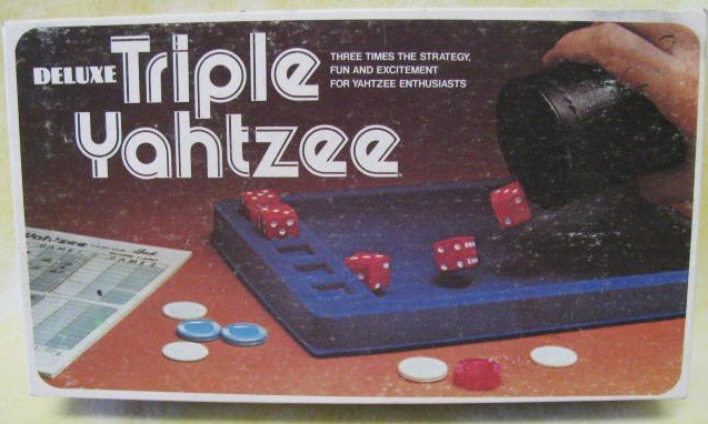 Deluxe Triple Yahtzee Family Game Dice Strategy Vintage 1978