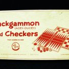 Backgammon Checkers Game Set Vintage 1964 2 In 1 Selchow