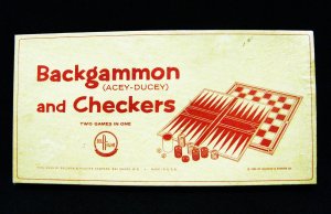 Backgammon Checkers Game Set Vintage 1964 2 In 1 Selchow