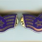 US Air Force USAF Staff Sergeant Chevron Metal Rank Insignia Pair Vietnam Era