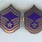 US Air Force USAF Senior Master Sergeant Chevron Metal Rank Insignia Pair