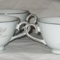 Lot 7 Footed Cups Remembrance by Royal Song Pink Roses Rosebuds Platinum Trim