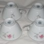 Lot 7 Footed Cups Remembrance by Royal Song Pink Roses Rosebuds Platinum Trim