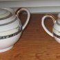 Noritake 1921 Daventry Covered Sugar Bowl & Creamer Blue Flowers Scrolls