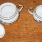 Noritake 1921 Daventry Covered Sugar Bowl & Creamer Blue Flowers Scrolls