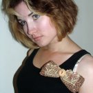 Cute.. FREE POST knitted handmade bow corsage LOVELY GIFT.STOCKING FILLER..