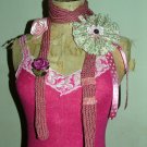 Ditsy print hand knitted necktie with corsages..version 2!