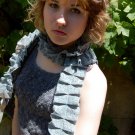 Fabulous pleated fabric knitted scarf