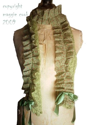 Fabulous pleated fabric knitted scarf