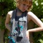 Fabulous hand dyed ditsy trim fabric knitted scarf