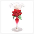 Glass Rose Candleholder