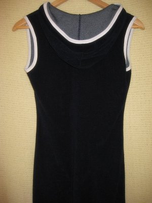 HOODED navy blue bathing suit cover or mini dress