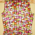 Linda Hutton 100% SILK sleeveless multi colored shirt size 4