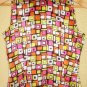 Linda Hutton 100% SILK sleeveless multi colored shirt size 4