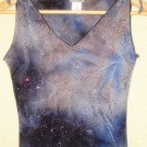Sleeveless DAZZLING blue flirty shirt / top