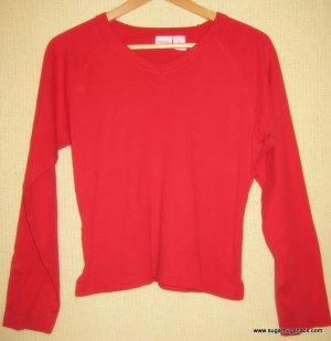 Bright RED long sleeved cotton shirt Size XL