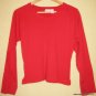 Bright RED long sleeved cotton shirt Size XL