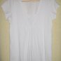 White pleated short sleeved shirt Size L
