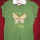 FREE AS A BUTTERFLY green T-shirt Size XS
