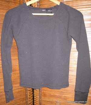 Black long sleeve thermal look   S