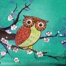 Small Print Owl Green