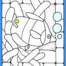 Q3486 Tropical Fish Stained Glass rubber stamp