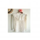 White Top with chiffon sleeve and neckline