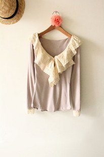 Lace Neckline Top