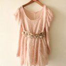 Pink Puff Sleeve with beautiful Belt