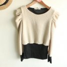 Black & Almond Puff Sleeves